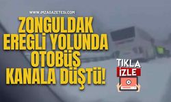 Zonguldak-Ereğli Yolunda Otobüs Kanala Düştü!