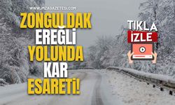 Zonguldak-Ereğli Yolunda Kar Esareti! Yol Kapanma Noktasına Geldi!