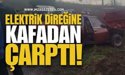 Elektrik Direğine Kafadan Çarptı!