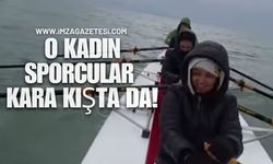 Zonguldak’taki Üniversiteli Kadın Sporcular Kara Kışta da Küreklere Asılıyorlar!