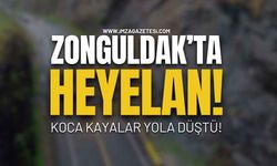 Üzülmez Kemerbaca Yolunda Heyelan! Yola Düşen Dev Kaya Korkuttu