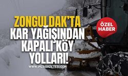 Zonguldak’ta Kar Yağışından Kapalı Köy Yolları…!