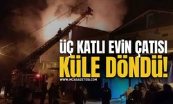 Gökçebey’de Çatı Yangını: Üç Katlı Evin Çatısı Küle Döndü