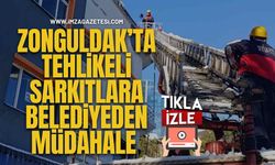 Zonguldak’ta Tehlikeli Sarkıtlara Belediyeden Müdahale...