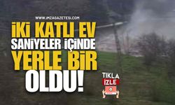 İki Katlı Ev Saniyeler İçinde Yerle Bir Oldu!