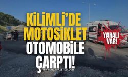 Kilimli’de Motosiklet Otomobile Çarptı! Yaralı Var!