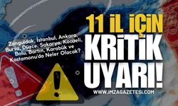 Zonguldak, Ankara, İstanbul, Bursa, Sakarya, Kocaeli, Düzce, Bolu, Bartın, Karabük ve Kastamonu'da hava durumu