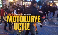 Kazada fırlayan Motokuryenin O Anları Güvenlik Kamerasında!