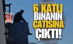 6 Katlı Binanın Çatısına Çıktı!
