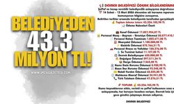 Belediyeden 43.3 Milyon TL!