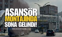 Zonguldak'taki Üst Geçitte Asansör Montajında Sona Gelindi!