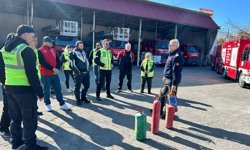 İTFAİYE, MOSAK VE TURİZM FAKÜLTESİ’NDE YANGIN EĞİTİMİ VERDİ