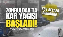Zonguldak'ın Köyü Beyaza Büründü!