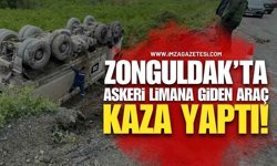 Askeri Limana Yük Taşıyan Dev Kamyon Bahçeye Uçtu!