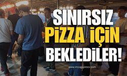 Zonguldak’ta İlk! Sınırsız Pizza Yemek İçin Kuyruğa Girdiler