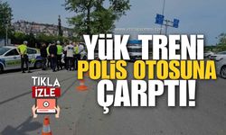 Zonguldak'ta Yük Treni Polis Otosuna Çarptı!