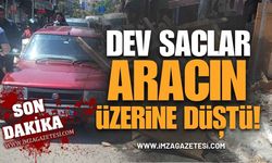 Zonguldak’ta Korkutan Kaza! Dev Saclar Aracın Üzerine Düştü!