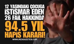 Bartın'da Kan Donduran Olay: 12 Yaşındaki Çocuğu İstismar Eden 26 Faile 94.5 Yıl Hapis İstemi!