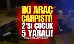 Kavşakta İki Araç Çarpıştı! 2'si Çocuk 5 yaralı!