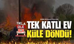 Alevler Tek Katlı Evi Yuttu! Köylüler Hortumlarla Seferber Oldu