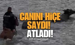 Canını Hiçe Saydı! Atıyla Çaya Girip Mandalarını Kurtardı