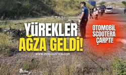 Kilimli'de Yürekler Ağza Geldi! Otomobil Scootera Çarptı!