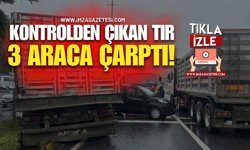 Kontrolden Çıkan Tır 3 Araca Çarptı!