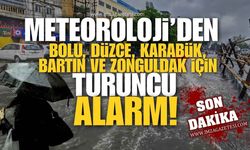 Meteoroloji'den Bolu, Düzce, Karabük, Bartın ve Zonguldak İçin Turuncu Alarm!