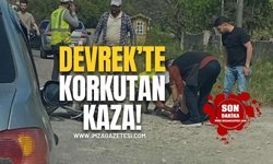 Devrek'te Korkutan Kaza! Motosiklet Sürücüsü Savruldu!