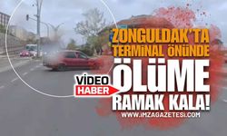 Zonguldak Terminalin Önünde Ölüme Ramak Kala: Kameraya Yansıdı