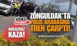 Zonguldak'ta Akılalmaz Kaza: Tren Polis Arabasına Çarptı