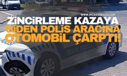 Zonguldak’ta Zincirleme Kaza Alanına Giden Polisi Ekip Aracına Otomobil Çarptı!