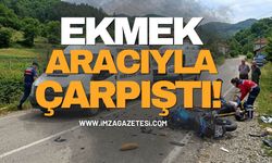 Köyde Motosiklet Ekmek Aracıyla Çarpıştı!
