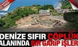Denize sıfır çöplük alanında bir garip işler!