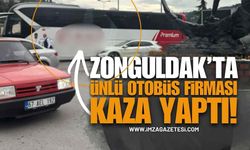 Zonguldak'ta Ünlü Otobüs Firması Mercedes Markalı Araba İle Çarpıştı