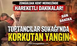 Zonguldak Kent Merkezinde Hareketli Dakikalar! Toptancılar Sokağı'nda Korkutan Yangın
