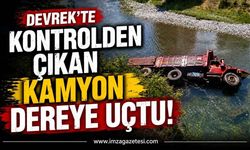 Devrek'te Kontrolden Çıkan Kamyon Dereye Uçtu!