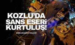 Kozlu'da Takla Atan Araçtan Sağ Çıktılar!