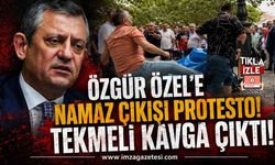Özgür Özel'e Namaz Çıkışı Protesto! Tekmeli Kavga Çıktı!