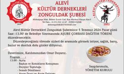 Alevi Kültür Dernekleri Zonguldak Şubesi'nden Aşure Lokması Daveti