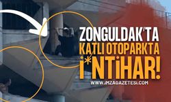 Zonguldak'ta Katlı Otoparkın Tepesine Çıkan Adam Canına Kıymaya Çalıştı