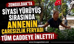 Zonguldak'ta Siyasi Yürüyüş Sırasında Annenin Çaresizlik Feryadı Tüm Caddeye İnletti!