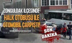 Zonguldak'ın İlçesinde Halk Otobüsü İle Otomobil Çarpıştı!
