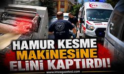 Hamur Kesme Makinesine Elini Kaptırdı!