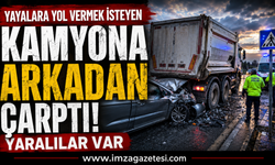 Yayalara Yol Vermek İsteyen Kamyona Arkadan Çarptı! Yaralılar Var!