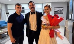 Gelinlik ve Damatlıklarıyla Azim Otel’e Geldiler! Genç Mühendis Çifte Unutulmaz Karşılama