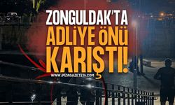 Zonguldak Adliyesi Önünde Korkunç Kavga: Şahsı Denize Atmaya Çalıştılar!