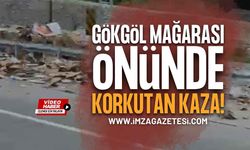 Zonguldak Gökgöl Mağarası Önünde Kaza: Tırın Yükü Yola Savruldu!
