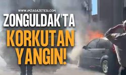 Zonguldak'ta Korkutan Yangın: Alevlere Teslim Olan Otomobilini Gözyaşlarıyla İzledi