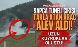 Sapça Tüneli Çıkışı Takla Atan Araç Alev Aldı: Uzun Kuyruklar Oluştu